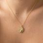 Gold Moon Embossed Silhouette Sterling Silver Medal Necklace, Image 3 of 3