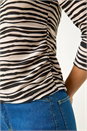 Black Stretch Textured Stripe Top, Image 4 of 4