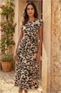 Stone Abstract Print Stretch Midi Dress, Image 2 of 4