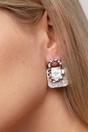 Silver The Colourful Aura Geometric Hollow Square Drop Earrings, Image 1 of 2