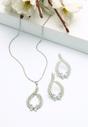 Silver Ethereal Bow-shaped Earrings and Necklace set, Image 2 of 7