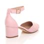 Light Pink AJVANI Light Pink Mid Block Heel Ankle Strap 2 Part Heels, Image 4 of 6