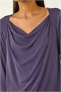 Purple Cowl Neck Premium Stretch Top, Image 5 of 5