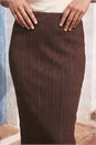 Chocolate Textured Pencil Stretch Skirt , Image 4 of 4