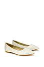 Ivory XY LONDON Ivory 'Alessia' Pointed Toe Low Heel Bridal Ballerina Pump Shoes, Image 2 of 5