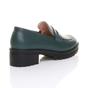 Teal Flat Chunky Heeled Penny Loafers, Image 4 of 5