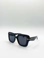 Black Bold Square Sunglasses in Black, Image 2 of 4
