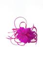 Fuchsia Floral Feather Fascinator with Loops, Image 2 of 2