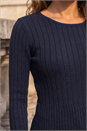 Navy  Soft Ribbed Knit Top, Image 4 of 4