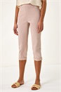 Stone Turn Up Stretch Cargo Trousers, Image 4 of 5