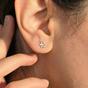 Silver Dainty Mini Tiny Flower Stud Sterling Silver Earrings, Image 2 of 4