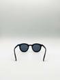 Black Classic Bold Rounded Sunglasses in Black, Image 6 of 6