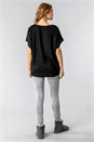 Black Diamante Embellished Animal Heart Top, Image 3 of 4