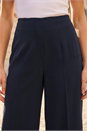 Navy  Petite Cropped Wide Leg Stretch Trouser, Image 4 of 4