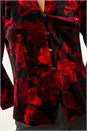 Red Floral Print Velvet Blouse, Image 5 of 5