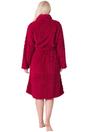 Burgundy Camille Lingerie Burgundy Supersoft Fleece Jaquard Bathrobe, Image 3 of 5