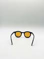 Orange Bold Rounded Sunglasses in Black Orange, Image 7 of 7
