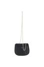 Black Real Leather with Chain Strap Small Cross Body Bag, Image 3 of 4