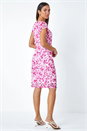 Ivory  Floral Lace Gathered Stretch Bodycon Dress, Image 3 of 5