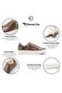 Brown Faux Leather Sneakers - 23313, Image 3 of 8