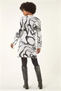 Ivory  Floral Abstract Knit Dress, Image 3 of 5