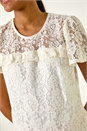Ivory  Lace Frill Top, Image 5 of 5