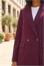 Burgundy Premium Stretch Ponte Blazer, Image 4 of 4