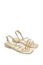 Gold XY LONDON Gold 'Mary' Square Toe Strappy Slingback Flat Sandals, Image 5 of 6