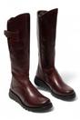 Red Womens Heel Knee High Zip Up Boots-Mol 2, Image 2 of 5