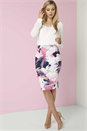 Multi Floral Digital Scuba Skirt, Image 1 of 3