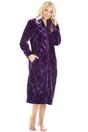 Purple Full Length Zip Housecoat With Inseam Pockets, Image 3 of 5