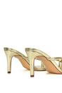 Gold XY LONDON Gold 'Celina' Stiletto High Heel Mules With Thong Strap, Image 5 of 6
