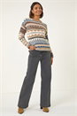 Biscuit Jacquard Soft Knit Jumper, Image 2 of 5