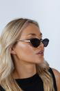 Black Cat-Eye Sunglasses in Black, Image 3 of 6