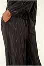 Black Embellished Wide Leg Stretch Jumpsuit , Image 5 of 5