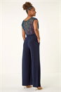Navy  Sequin Bodice Cowl Neck Jumpsuit, Image 2 of 5