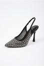Black Cordelia Embellished Mesh Pointed Toe Heels, Image 2 of 5