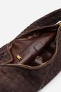 Dark Brown Aqua Knotted Strap Woven Shoulder Bag, Image 4 of 5