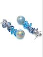 Blue Beaded Globe Drop Earrings, Image 2 of 3