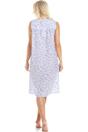 Blue Camille Lingerie Blue Floral Print Sleeveless Nightdress, Image 3 of 5