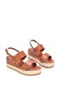 Tan XY LONDON Tan 'Ally' Low Heel Platform Wedge Espadrill Slingback Sandals, Image 5 of 5