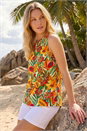 Green Floral Fruit Print Shell Top, Image 1 of 4