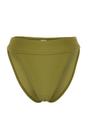 Olive WOVCOR Olive Textured Regular Waist Bikini Bottom with Minimal High Leg Fit, Image 2 of 4