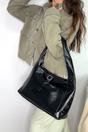 Black Classic Sleek Shoulder Bag, Image 3 of 4