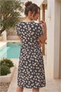 Black Petite Floral Dress, Image 3 of 4