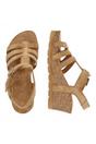 Brown Womens Suede Wedge Heel Sandals-Vero B1, Image 4 of 8