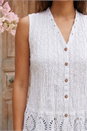White Eyelet Detail Embroidered Crinkle Blouse, Image 4 of 4