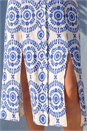 Blue Petite Button Down Midi Dress, Image 4 of 4