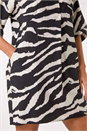 Black Zebra Print Shirt Dress, Image 5 of 5