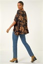 Amber Floral Buttoned Back Top, Image 1 of 5